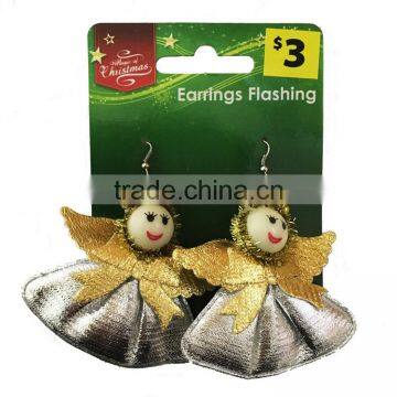 Christmas Angle Lighted Battery Children Earrings photo-2
