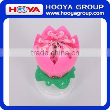 Lotus Shaped Rotating Birthday Candle With Round Base photo-2