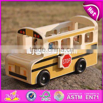 2017 New Design Toddlers go Sightseeing Wooden Bus Toys W04A340 photo-4