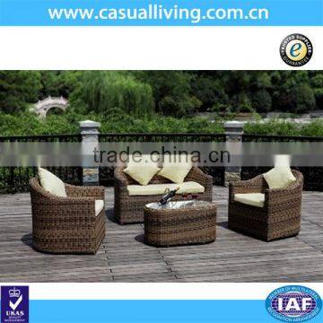 Outdoor 4pcs Waterproof Brown Wicker PE rattan garden furniture