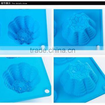 6-Cavity Blossom Cake Wholesale Silicone Chocolate Moulds For Cupcakes Silicone Mold Baking Tools photo-4