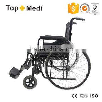 Topmedi Manual Hospital Chair Steel Wheelchair for Handicapped Person photo-2