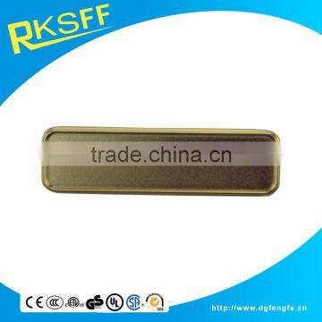 Factory Lower Price Retangle-shaped Golden Plating Super Quality Metal Badge photo-2