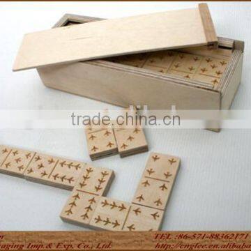 Personalized Wooden Domino Game With Aircraft Theme Wooden Box photo-2