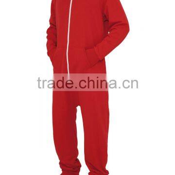 Dery high quality 80%cotton 20%poly one piece jumpsuit in fleece 2015