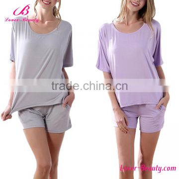 Wholesale Two Piece Short Sleeve Women Summer Pajamas