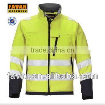 Men Hi Vis Waterproof Windproof Hiking Softshell Jacket