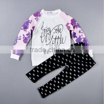 Wholesale Baby Girls Hoodies Set Long Sleeve o Neck Hoodie and Pants for 2-6 Years Baby photo-2
