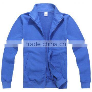 In-stock zipper-up warm elastic knitting pattern hoodie