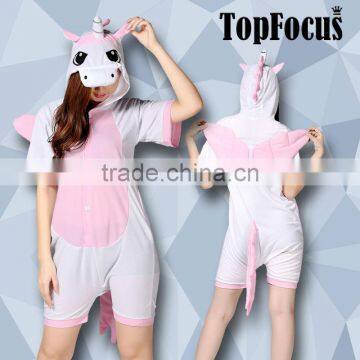 China Supplier 2014 Adult Contemporary Pink Unicorn Animal Pattern Short Sleeves Summer Evening Women Dresses