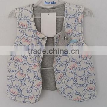 cute baby boys little bear printed waistcoat for winter