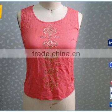 Beaded Fashion Red Colored Ladies Vest Pattern