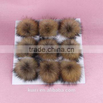 10-15cm Raccoon Fur Ball for Women's Beanies Fur Pompoms For Hat And Cap Bag Charm Accessories photo-3