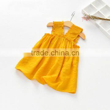 S33547W Fashion Girl Clothes Ruffles Baby Dress Cotton Sleeveless Children Dress photo-4