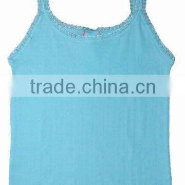 100% cotton and sexy color tank top for girls