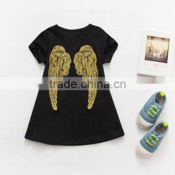 ShiJ 2017 Summer Top Quality Exquisite Embroidery Angel Wings Mother Daughter Matching Dress photo-3