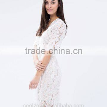 Regular Fit Adjustable Straps Wrap Front Lace Robe Fashion Sleeping Robe for Women 2016 photo-2