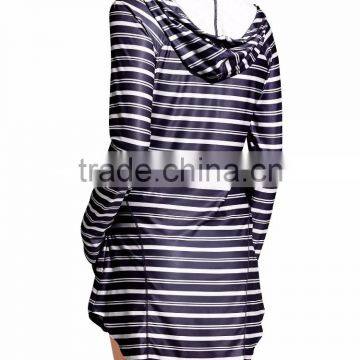 Women Sports Tank Top Dress Girls' Fancy Long Sweatshirt Plain Strips Hoodies