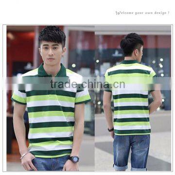 Hot Sale Custom High Quality Pure Short Sleeve Stripe Polo Shirt For Man photo-4