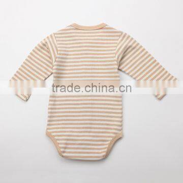 Hot Sale Infant Clothing Long Sleeve Stripe Organic Cotton Baby Bodysuit photo-2