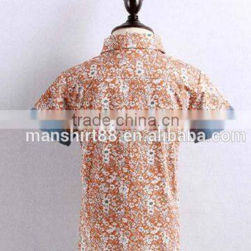 2016 Boy Fashion Short Sleeve Casual Floral Cotton Shirts photo-3