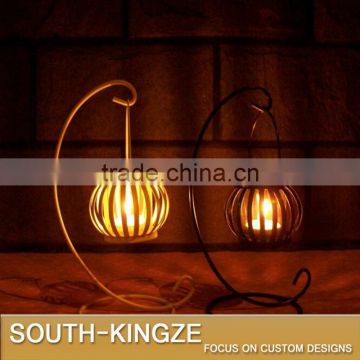 18.5cm Tall Mini Pumpkin Shape Iron Metal Lamp Stack