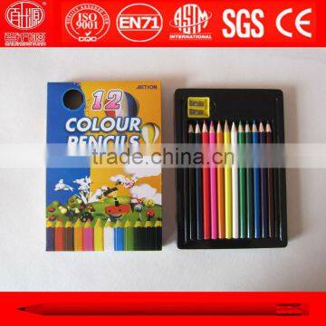 12 pcs jumbo color pencils with sharpener in paper box