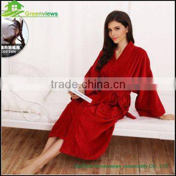 Cotton kimono style collar bathrobe japanese style bath robes ladies long barobes bath towel bathrobe