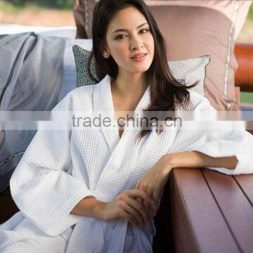 Microfiber waffle bathrobe