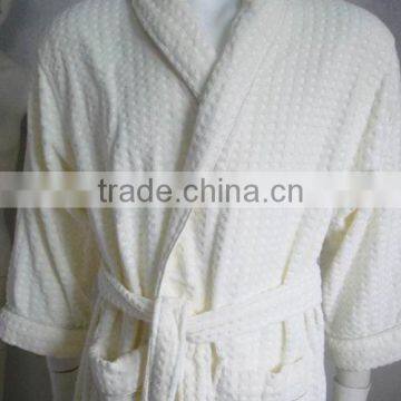 Comfortable Coral Fleece Waffle Hotel Bathrobe