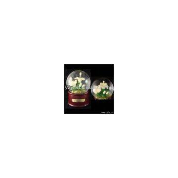 Beautiful Flower water ball music box with 18-note music movement