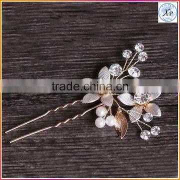 wholesale Fashion Floral Silver Gold Crytal Rhinestone hair pin comb