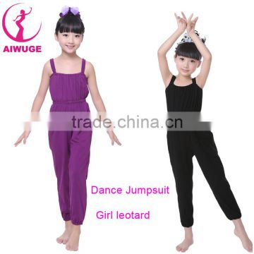 Child Ballet Leotard Jumpsuit Children Cotton Gymnastic Suspenders Pants Training Ballet Dancewear