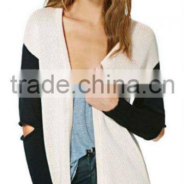 Womens Sweater Plain Knit Cardigan Without Buttons photo-2