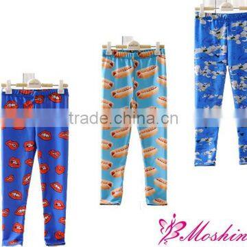 2014 new arrival kids leggings printed leggings custom wholesale kids leggings