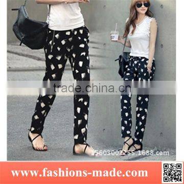 Woman Fashion Korean Printed Harem Pants