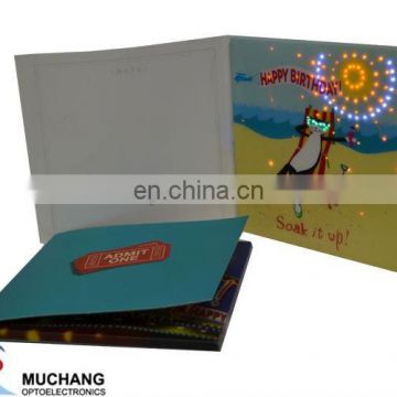 Bithday greeting card with led fiber