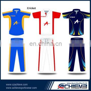 Subliamtion new design cricket uniforms custom team cricket jersey