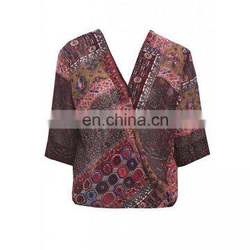 New Fashion Women Clothing Long Sleeve Customized Women Rayon Blouse photo-6
