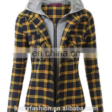 2016 BAIYIMO Women Casual Layered Pattern Zip-Up Jackets wholesale made in china