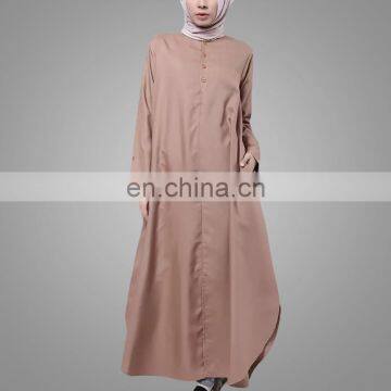 Muslim Jubah New Style Long Sleeves Abaya in Dubai Half Buttons Maxi Islamic Dresses photo-6