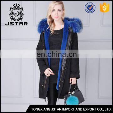 Jiaxing factory cheap couple style faux fox fur winter jacket