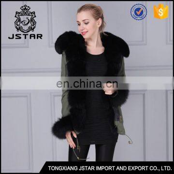 Modern design short mink coat winter black fur coat with fur hood