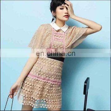 2017 self portrait lace dress cap sleeve polyster mini length high quality ol style women cute dress