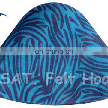 100% Australian wool felt hat body, printed