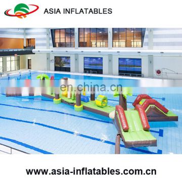 Pool Floating Inflatable Water Obstacle Course, Aqua Run Inflatable Water Sports Games