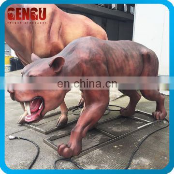 High Simulation Animal Sculpture Animatronic Machairodus Model