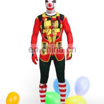 Harley Quinn Halloween Lycra Joker Jester Clown Zentai Full Suit Costume Fetish photo-2