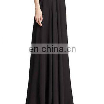 New Style Casual Simple Design Back Zipper Fully Lined Muslim Women's Chiffon Long Skirt photo-3