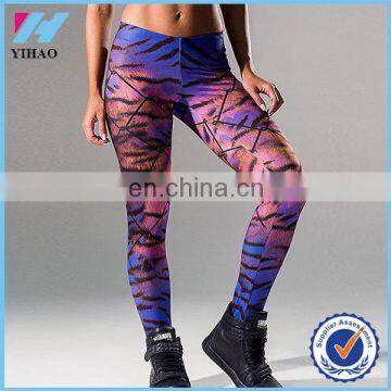 Yihao OEM service Polyester/Elastane fabric women tights gym wear leggings custom full sublimation printing sports leggings